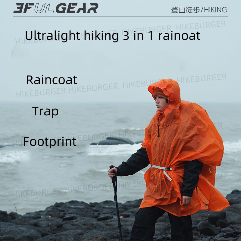 Camping Rain Poncho - Poncho de Lluvia 3 en 1