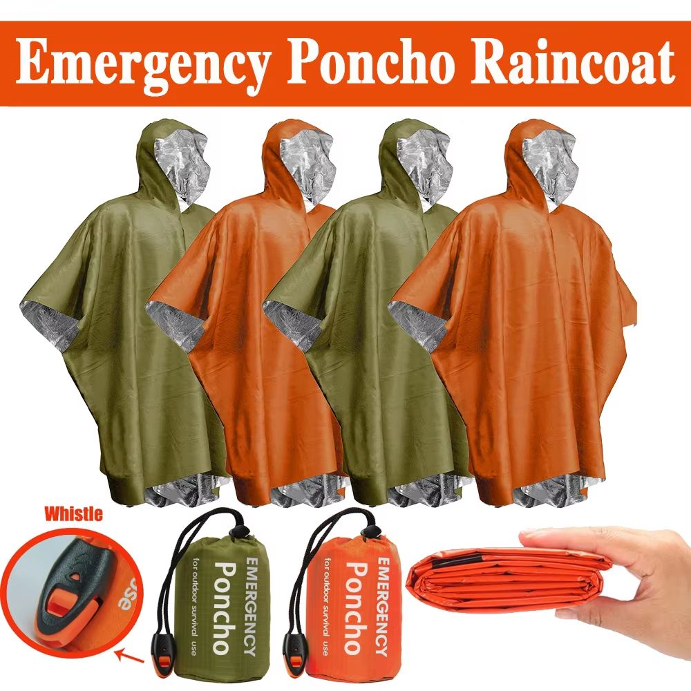 Camping Rain Poncho - Poncho de Emergencia para Lluvia, Manta