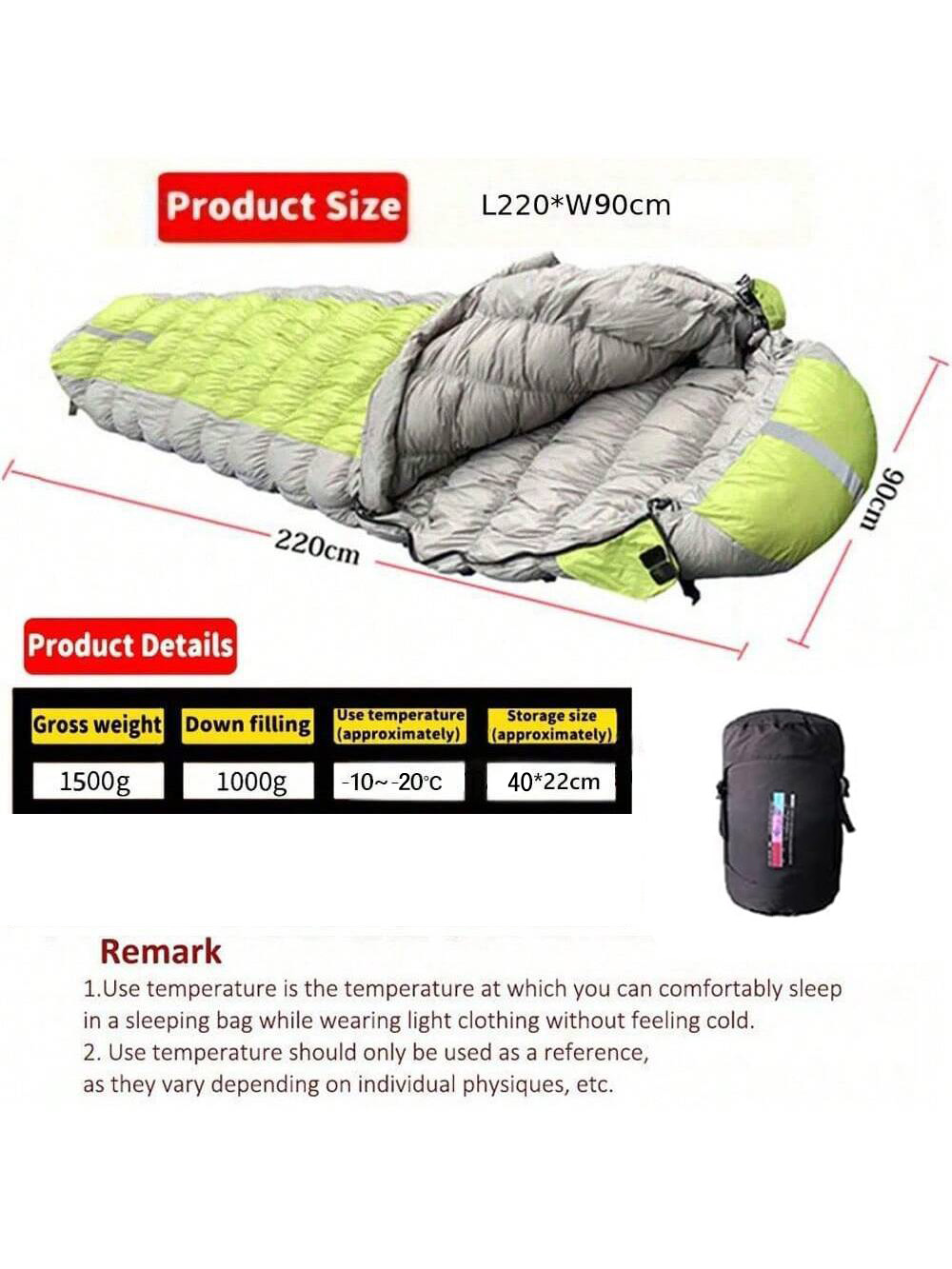 Saco de Dormir Tipo Momia para - Ultralight Sleeping Bag reseña y precio