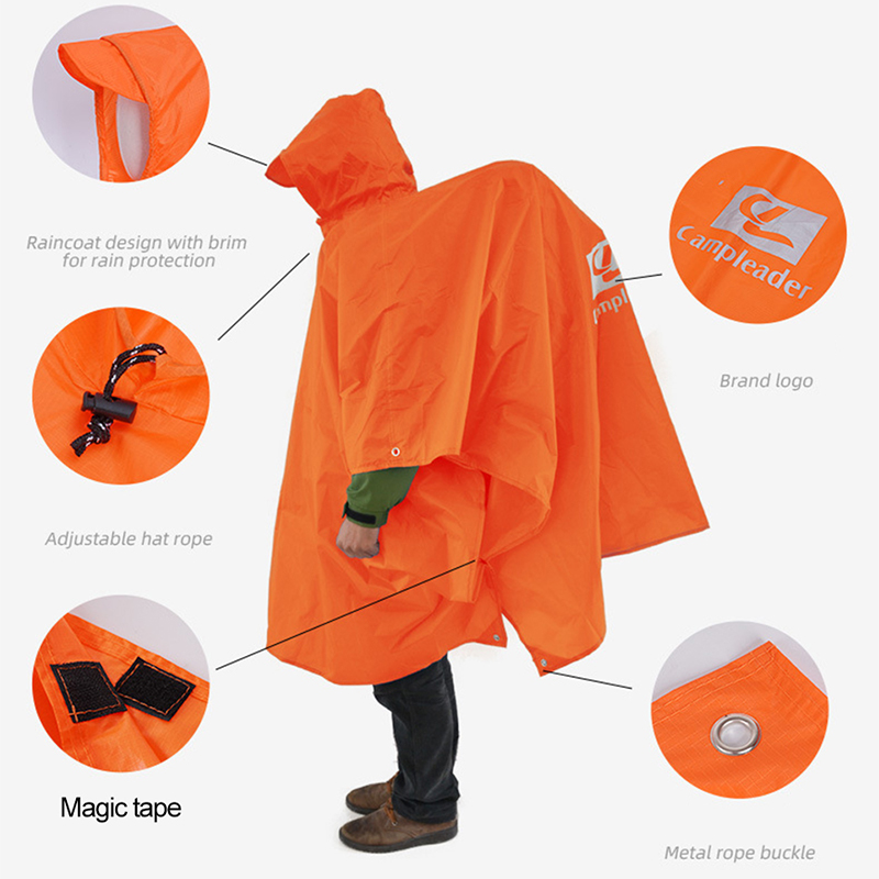 Chubasquero 3 en 1 para exteri - Camping Rain Poncho reseña y precio