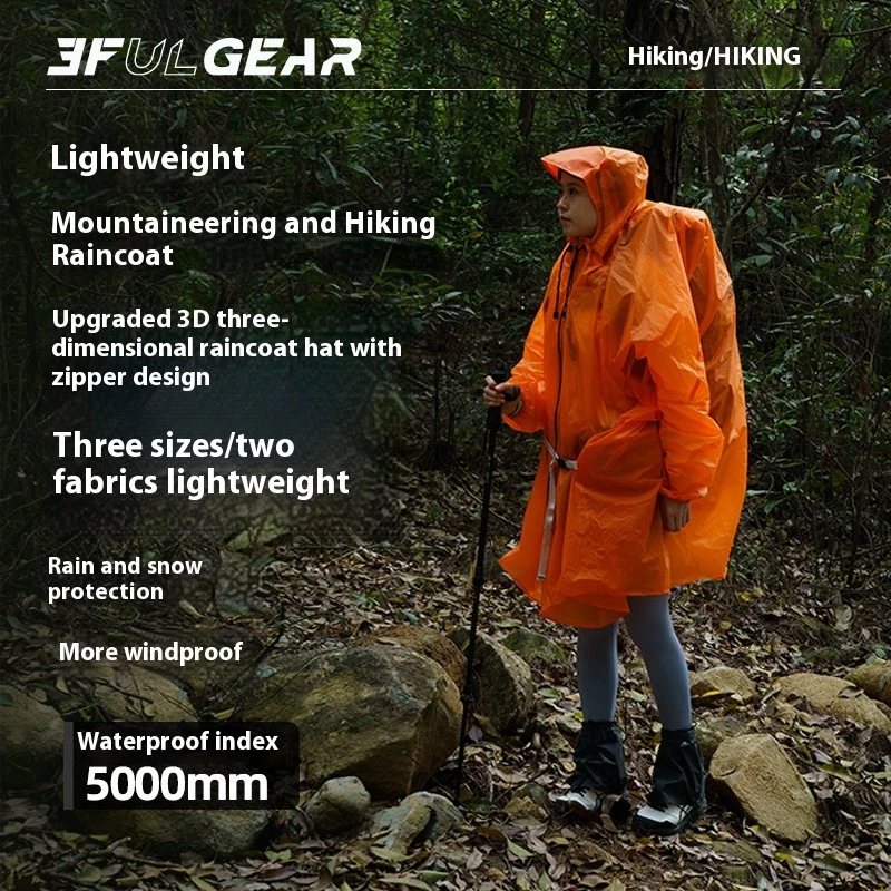 Chubasquero con cremallera 3F  - Camping Rain Poncho reseña y precio
