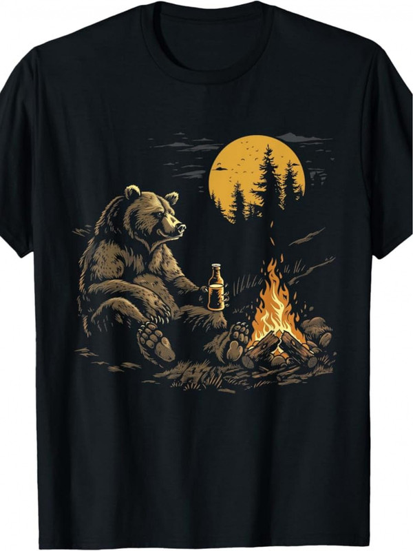 Camiseta informal de algodón p - Outdoor Camping Adventures reseña y precio