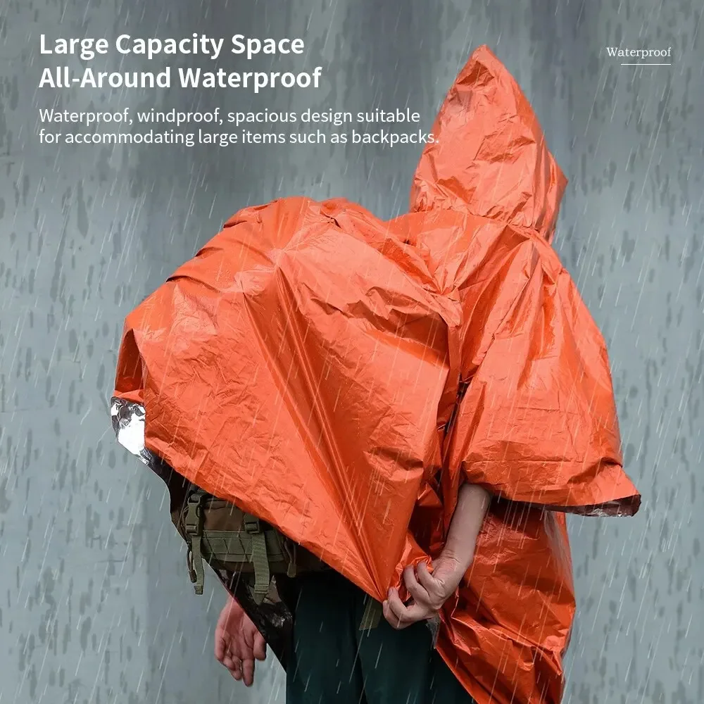 Poncho impermeable de emergenc - Camping Rain Poncho reseña y precio