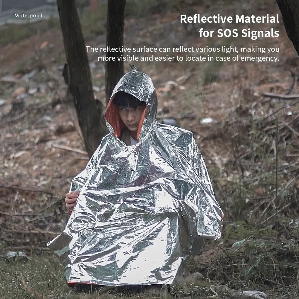 Poncho impermeable de emergenc - Camping Rain Poncho reseña y precio