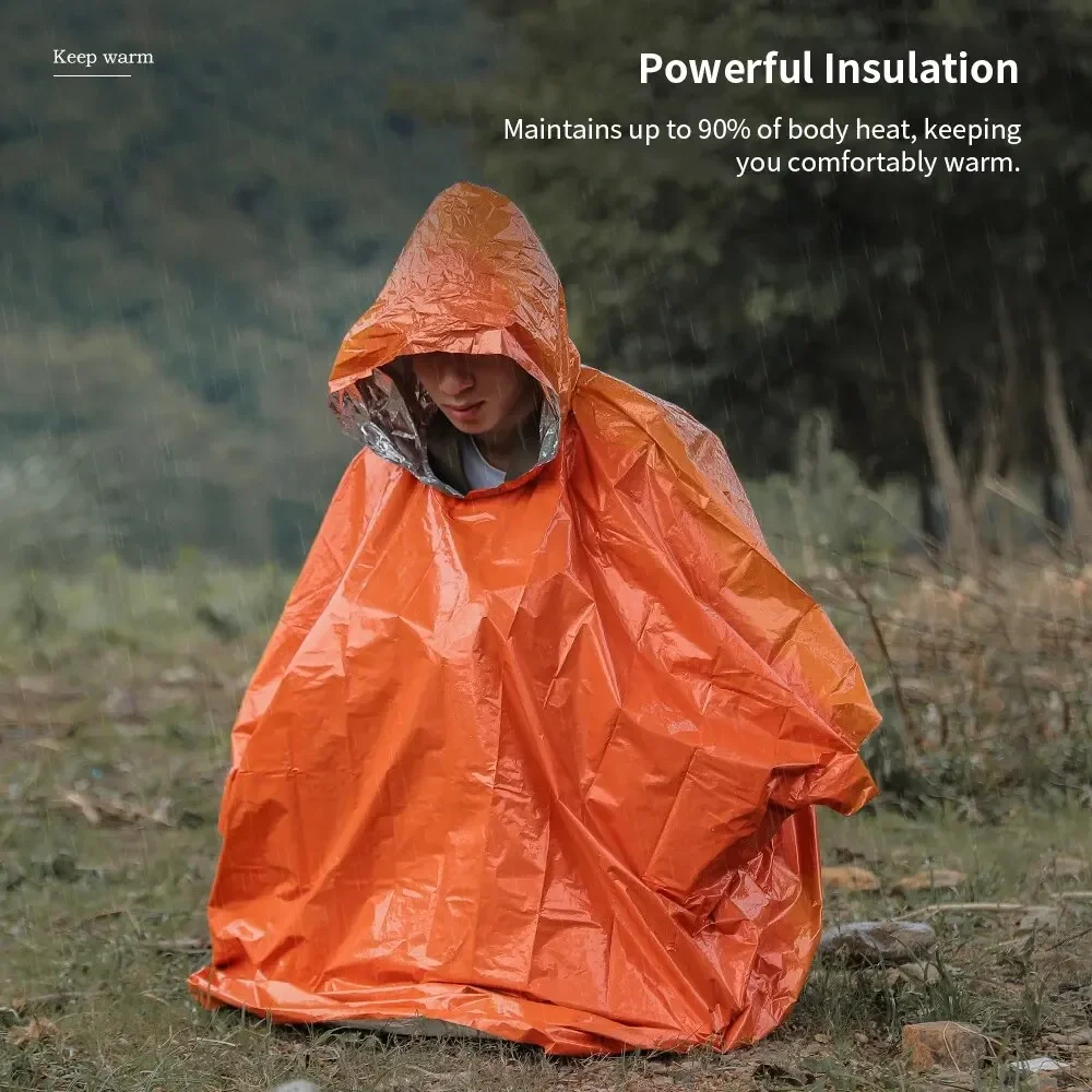 Poncho impermeable de emergenc - Camping Rain Poncho reseña y precio
