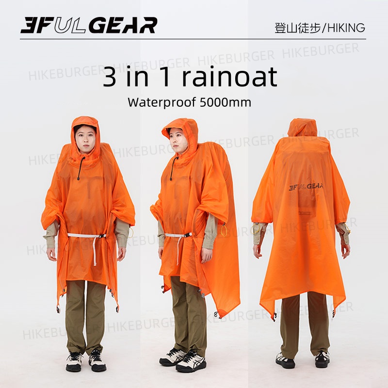 Poncho de Lluvia 3 en 1 3F UL  - Camping Rain Poncho reseña y precio