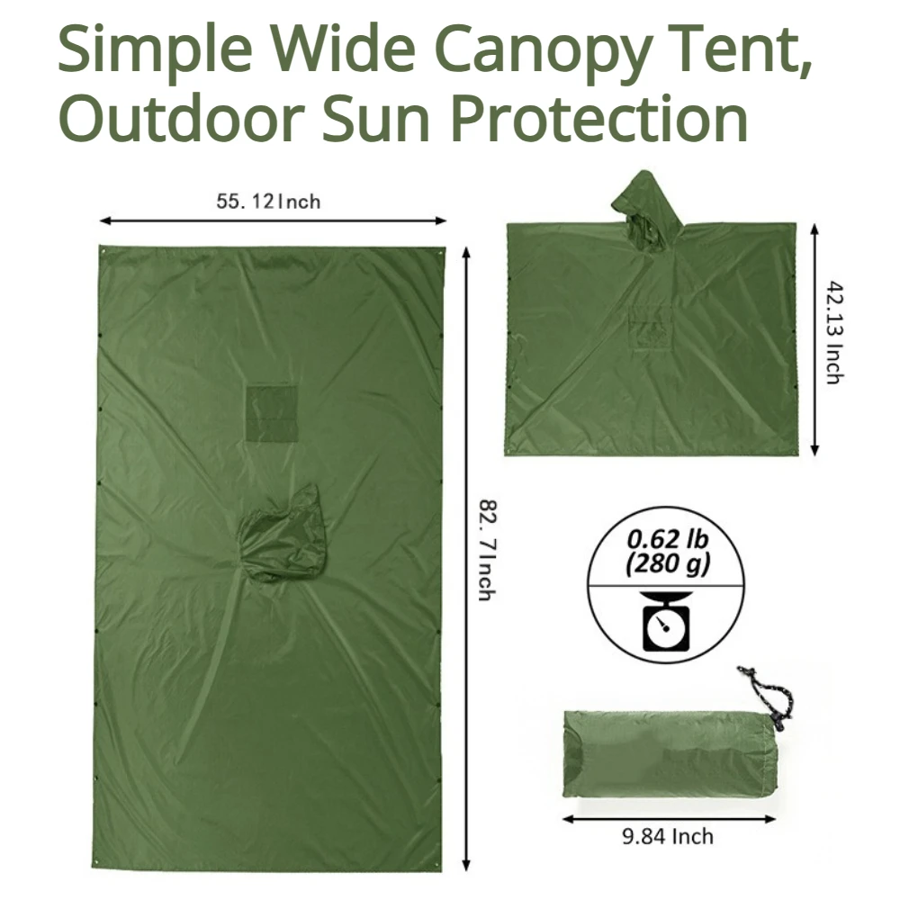 2026 Poncho Impermeable 3 en 1 - Camping Rain Poncho reseña y precio